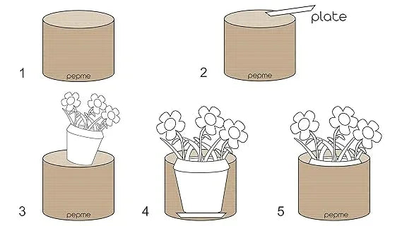 Handcrafted Jute Cotton Planter Basket Plant Pot Storage