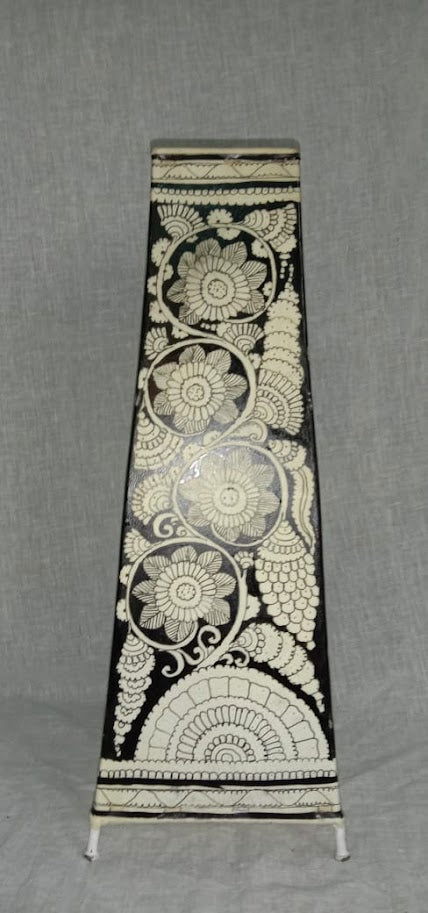 Handcrafted Leather Art Work Leather Flower Design Painted Lamp Shade Without Bulb 16 Inches - ArtyCraftz.com