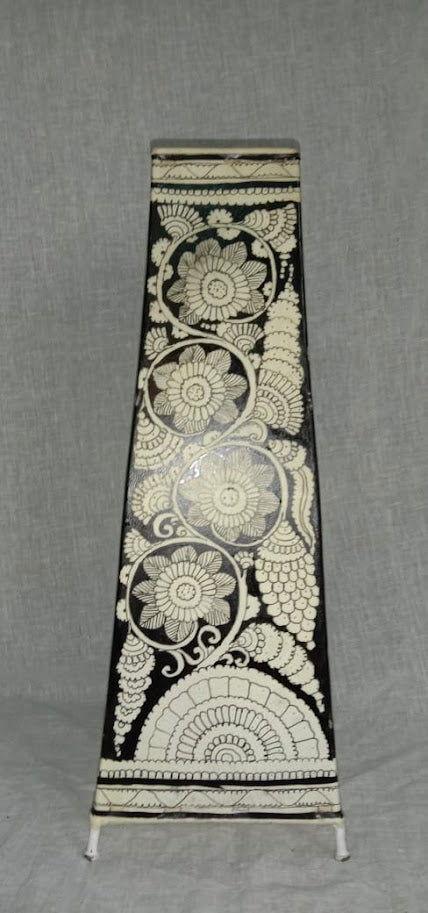 Handcrafted Leather Art Work Leather Flower Design Painted Lamp Shade Without Bulb 16 Inches - ArtyCraftz.com
