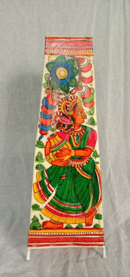 Handcrafted Leather Art Work Leather Painted Lamp Shade Without Bulb 16 Inches - ArtyCraftz.com