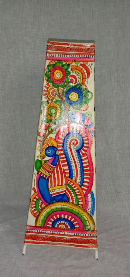 Handcrafted Leather Art Work Leather Painted Lamp Shade Without Bulb for Home Decor and Gifting Multi Color - ArtyCraftz.com