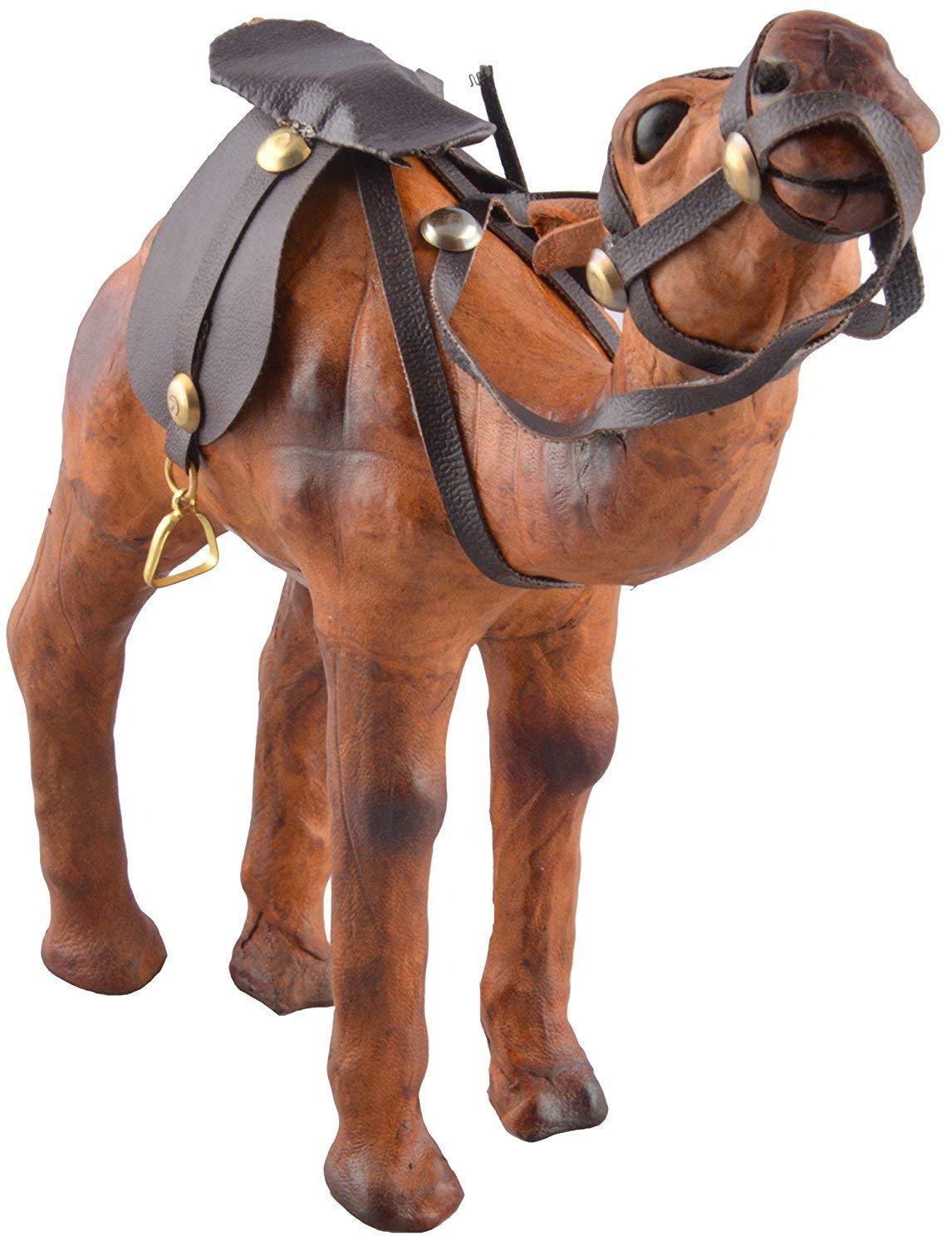 Handcrafted Leather Camel Showpiece-ArtyCraftz.com