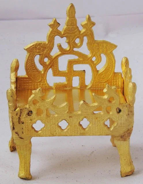 Handcrafted Lord Krishna Brass Singhasan- 17 cm - ArtyCraftz.com