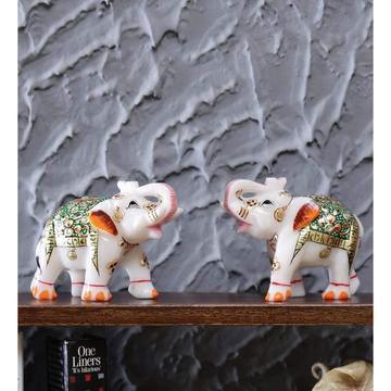 Handcrafted Marble Elephant for Showpiece - ArtyCraftz.com
