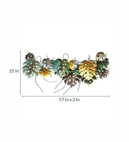 Handcrafted Metal 15 Leaf Wall Decor