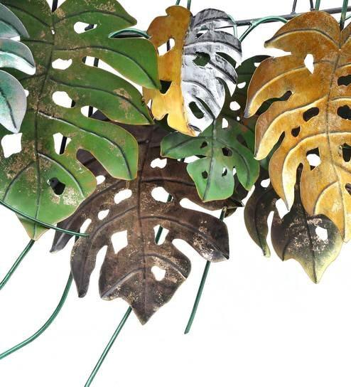 Handcrafted Metal 15 Leaf Wall Decor