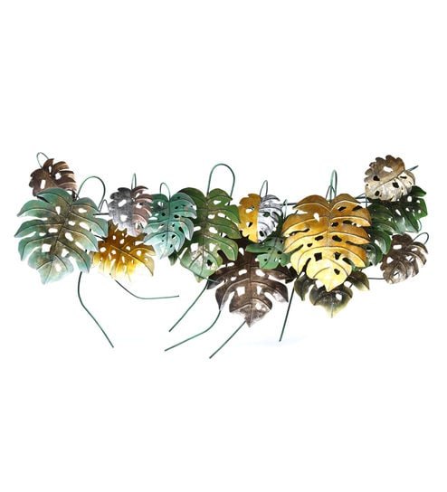 Handcrafted Metal 15 Leaf Wall Decor