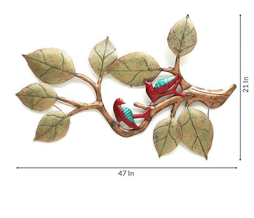 Handcrafted Metal 2 Birds Led Tree Wall Decor - ArtyCraftz.com