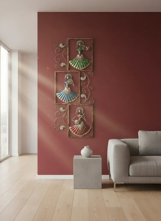 Handcrafted Metal Dancing Lady Wall Art - ArtyCraftz.com