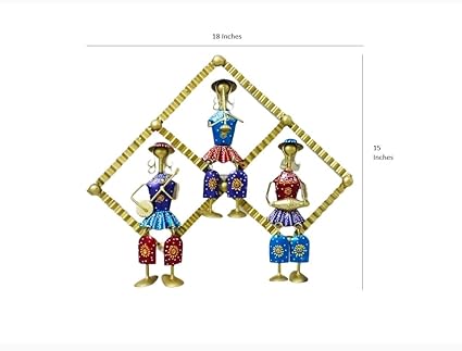 Handcrafted Metal 3 Mucisian Frame for Wall Decor