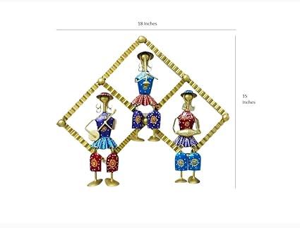 Handcrafted Metal 3 Mucisian Frame for Wall Decor
