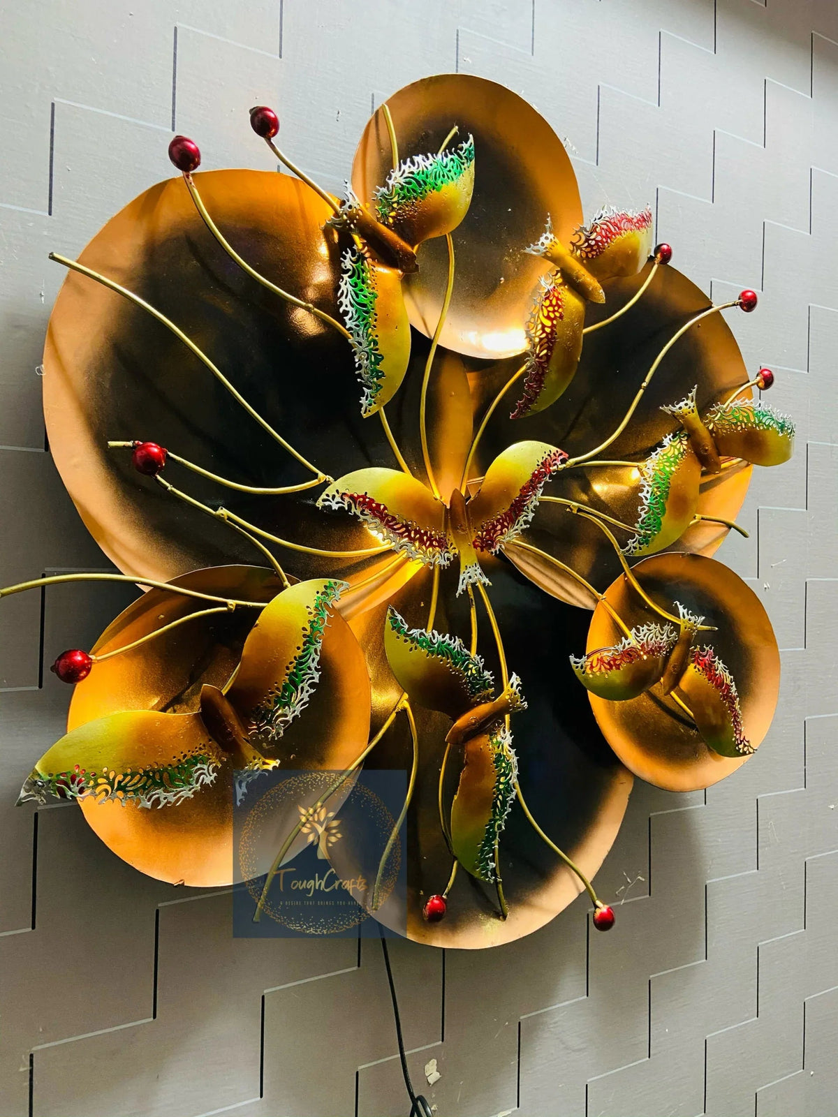 Metal Wiser Bird Circle Wall Art, Wall Hanging for Living Room