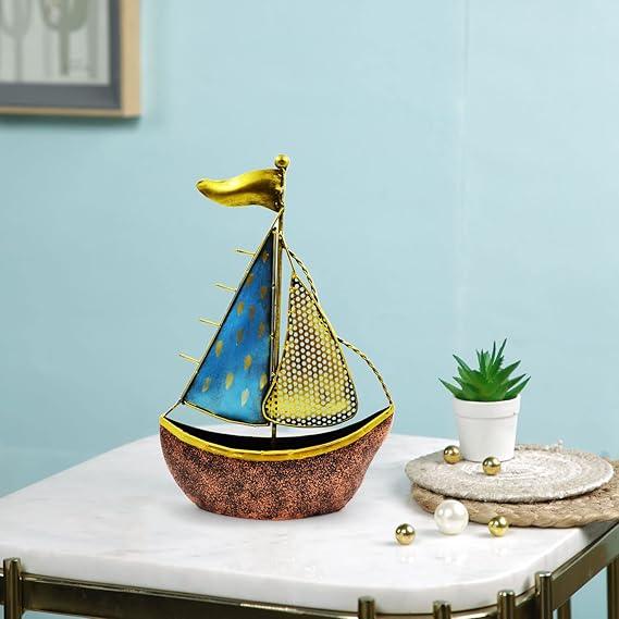 Handcrafted Metal Boat for Showpiece