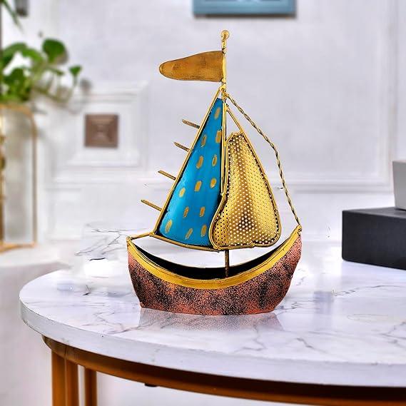 Handcrafted Metal Boat for Showpiece