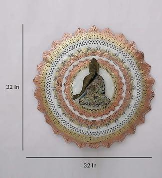 Handcrafted Metal Buddha Circle with Led for Wall Decor - ArtyCraftz.com
