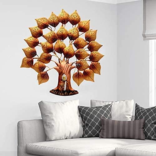 Handcrafted Metal Buddha Tree with Led Wall Art