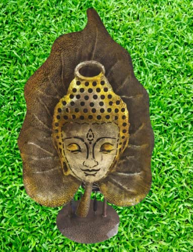 Handcrafted Metal Buddha with Led for Showpiece