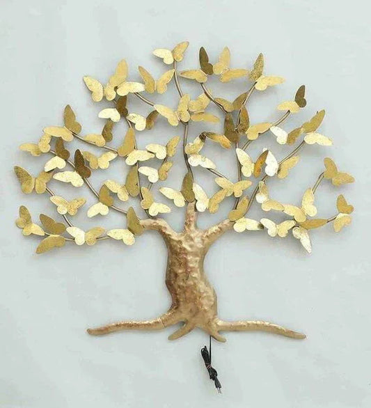 Handcrafted Metal Butterfly Tree for Wall Decor