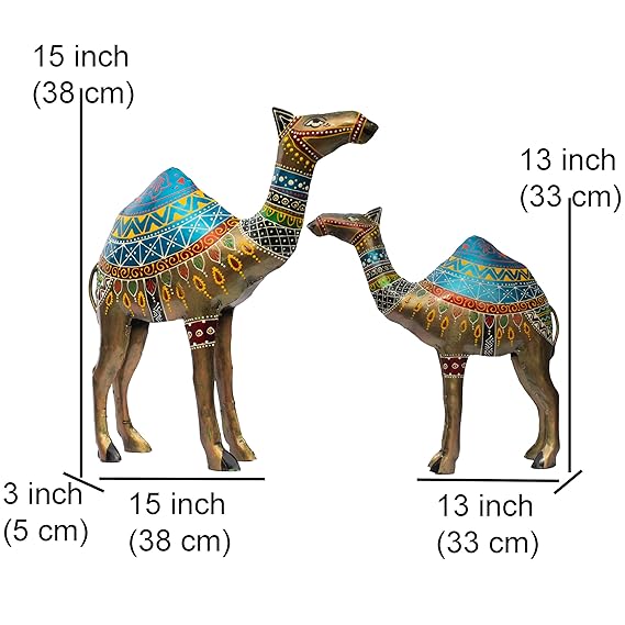 Handcrafted Metal Camel Set for Home Decor