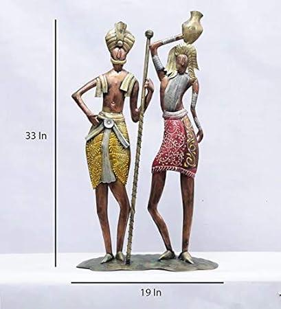 Handcrafted Metal Couple for Showpiece with Dimension