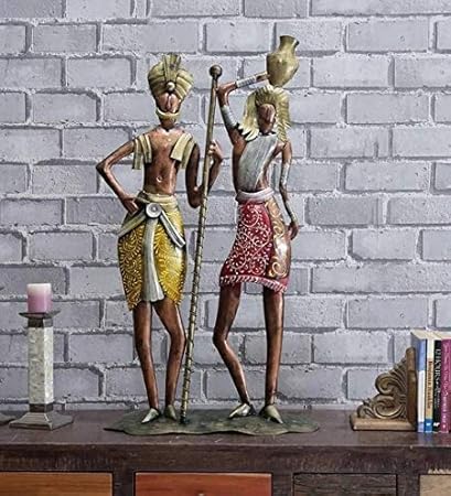 Handcrafted Metal Couple for Showpiece