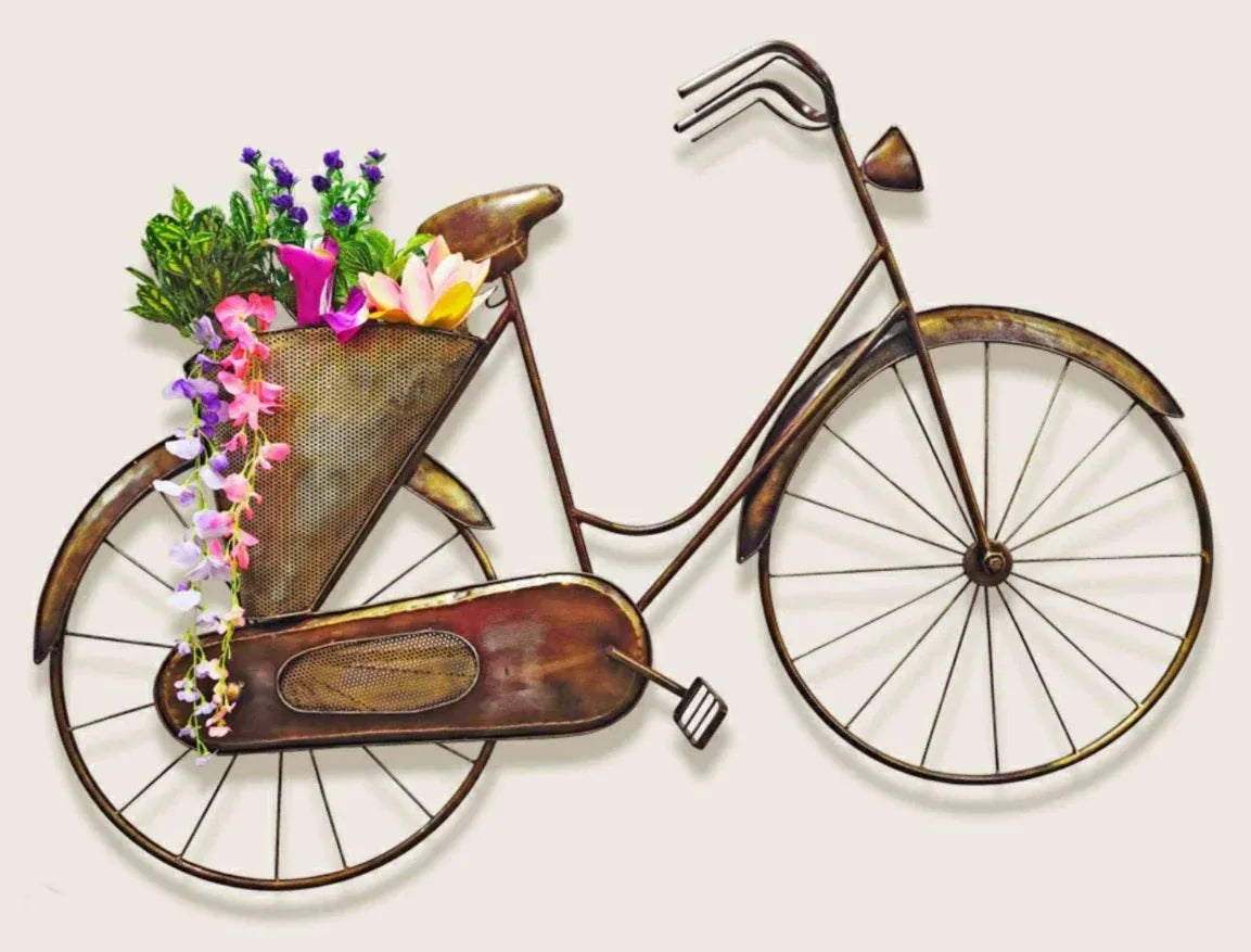 Handcrafted Metal Cycle for Wall Decor