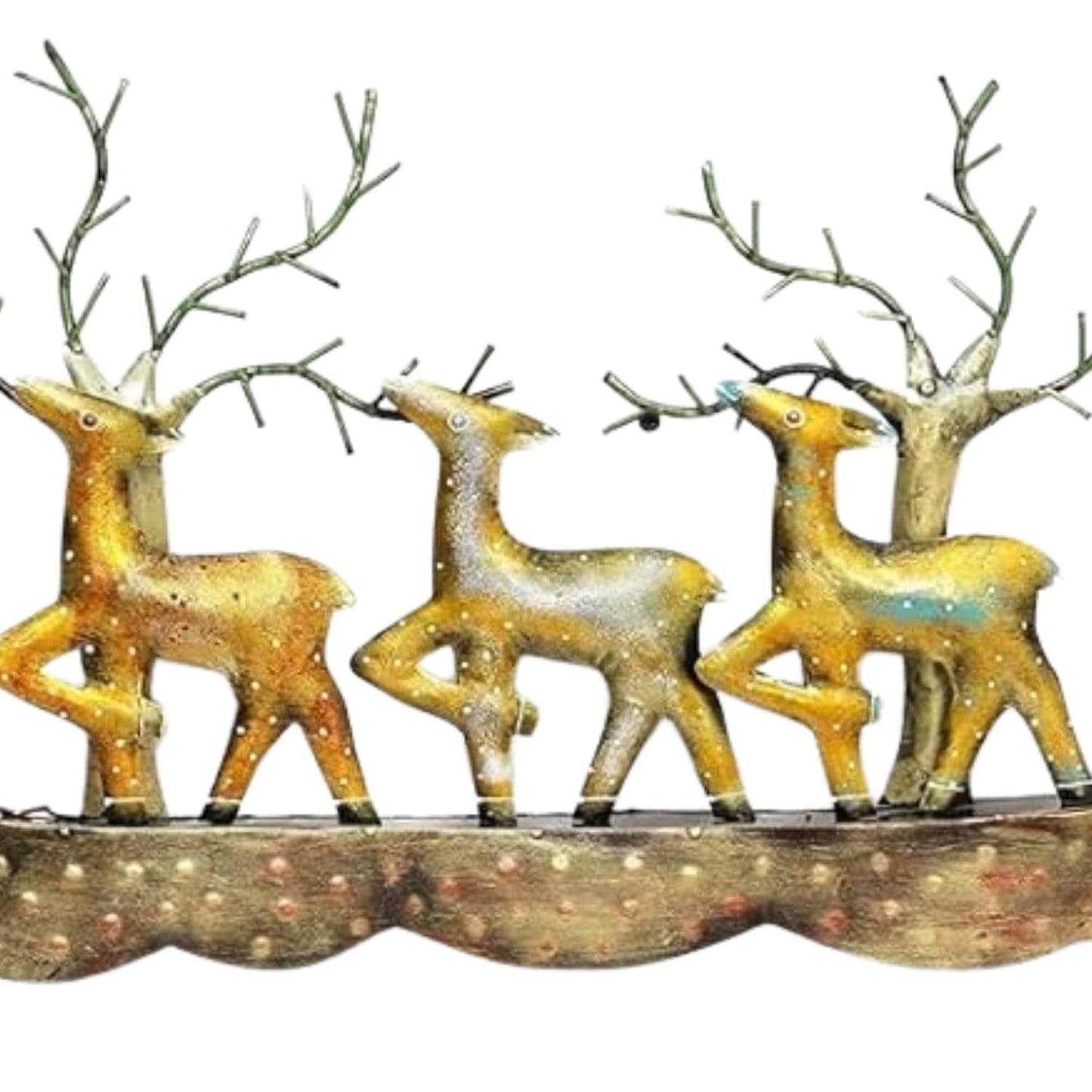 Handcrafted Metal Deer Wall Art with LED