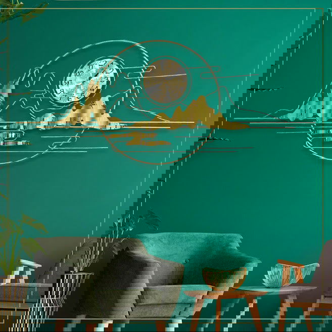 Handcrafted Metal Designer with Clock for Wall Decor - ArtyCraftz.com