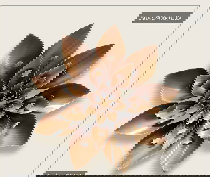 Handcrafted Metal Flower for Wall Decor 24 Inches - ArtyCraftz.com