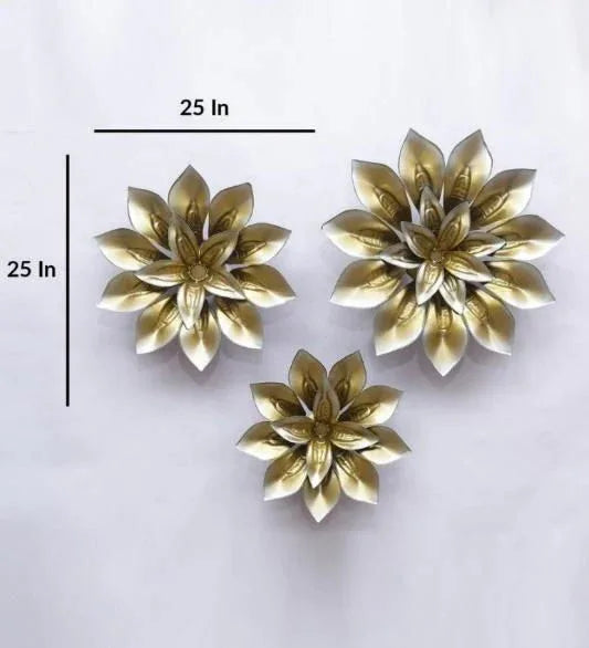 Handcrafted Metal Flowers Set for Wall Decor - ArtyCraftz.com