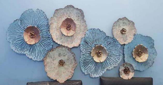 Handcrafted Metal Flowers for Wall Decor 55*2*24 inches - ArtyCraftz.com