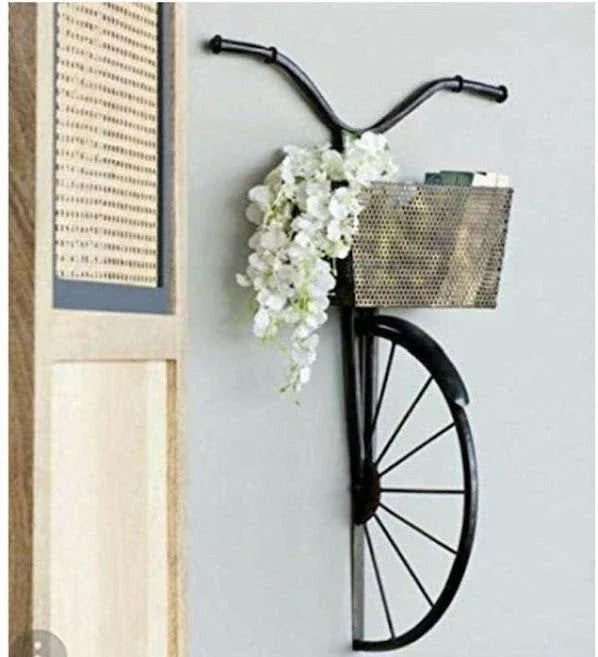Handcrafted Metal Front Cycle Basket for Wall Decor 26*7*18 Inches - ArtyCraftz.com