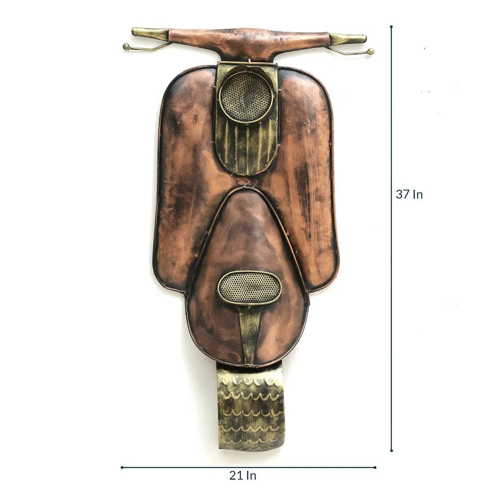 Handcrafted Metal Front Scooter for Wall Decor - ArtyCraftz.com