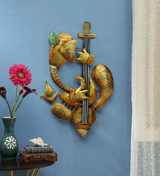 Musical Ganesha LED Iron Wall Art-ArtyCraftz.com