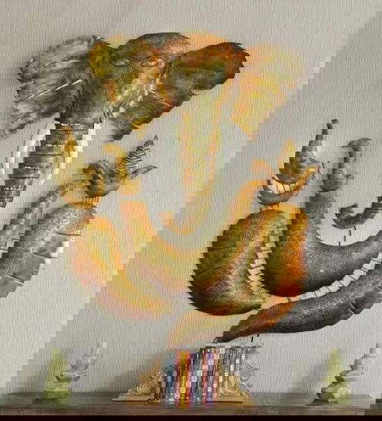 Handcrafted Metal Ganesha Wall Hanging for Home,Office Decor and Gifting, House Warming - ArtyCraftz.com