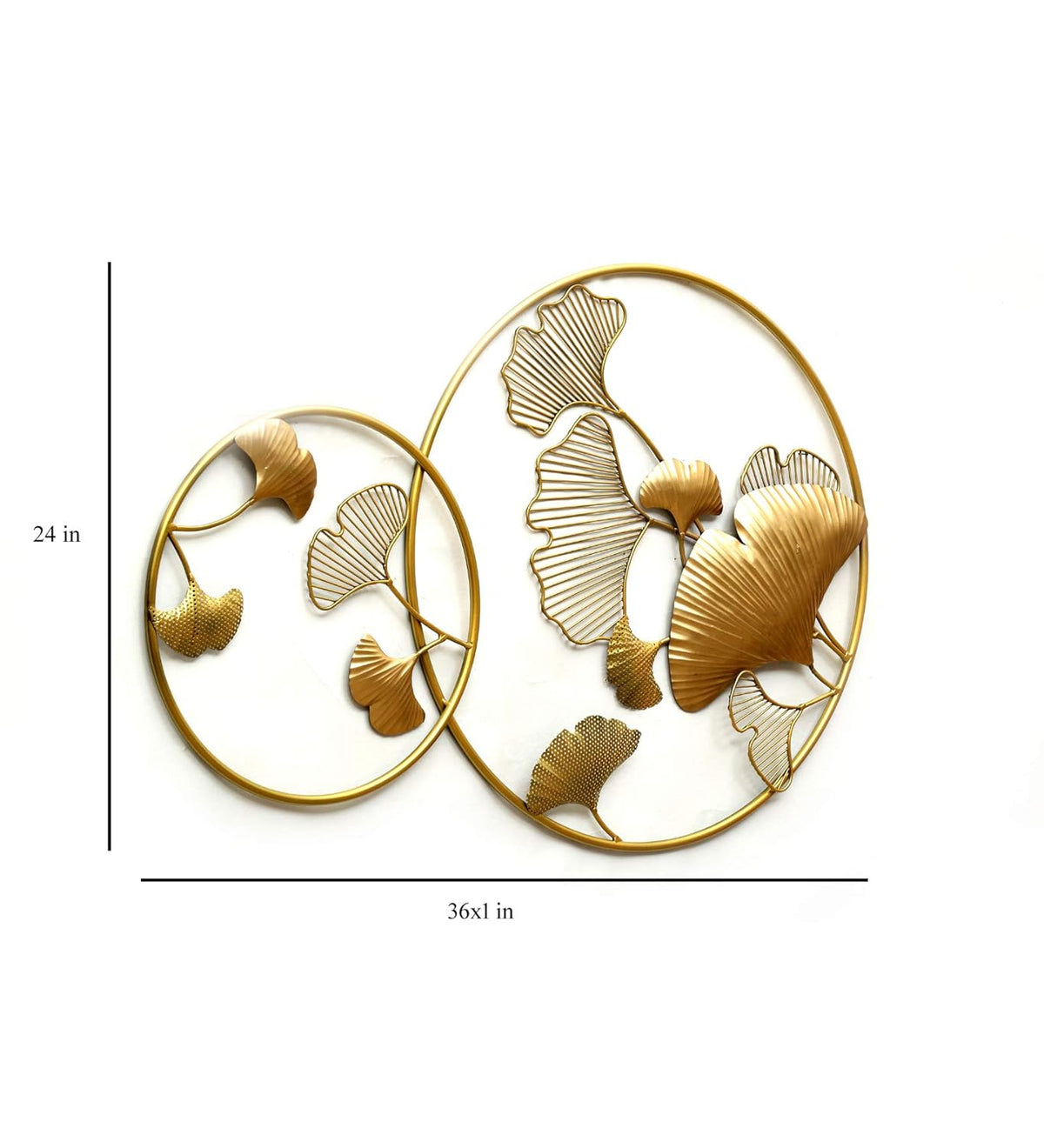 Handcrafted Metal Golden Leaf Wall Art Decor-ArtyCraftz.com