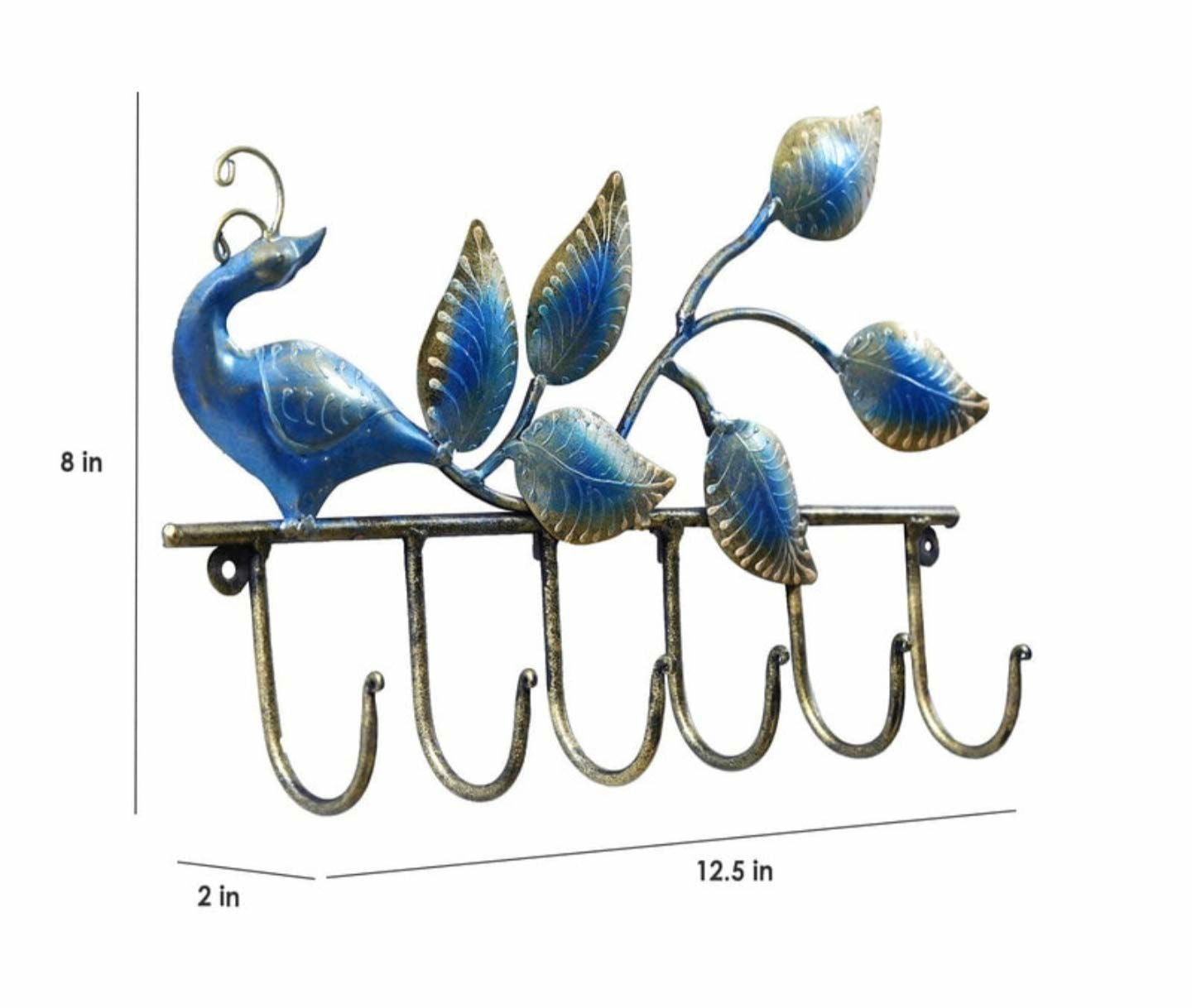 Handcrafted Metal Hook Peacock for Wall Decor - ArtyCraftz.com