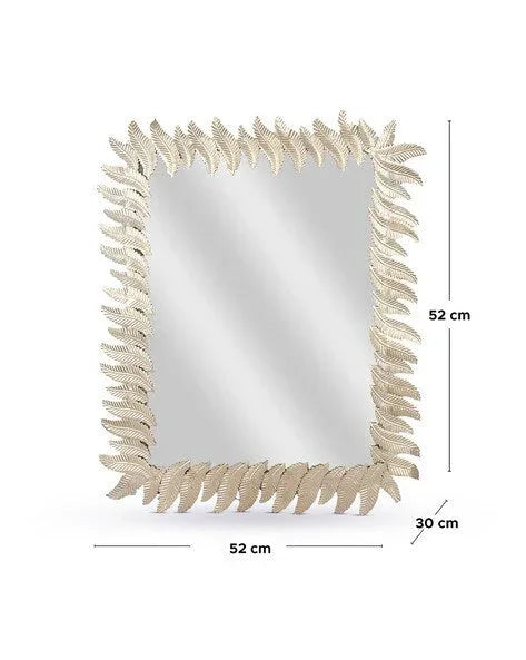 Handcrafted Metal Leaf Rectangular Mirror 36*24 Inches