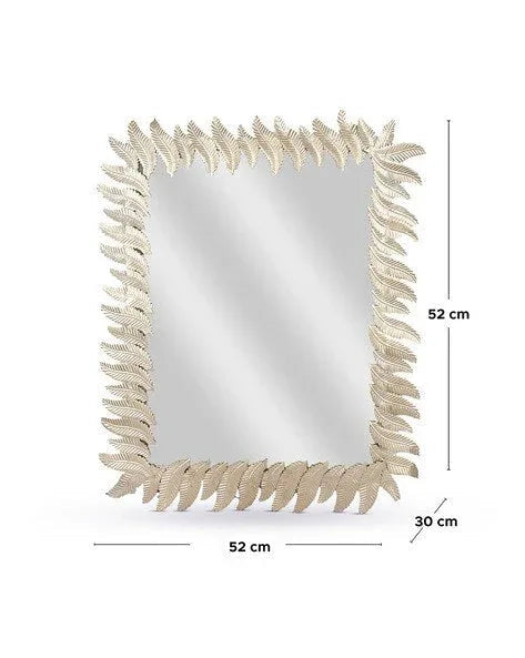 Handcrafted Metal Leaf Rectangular Mirror 36*24 Inches