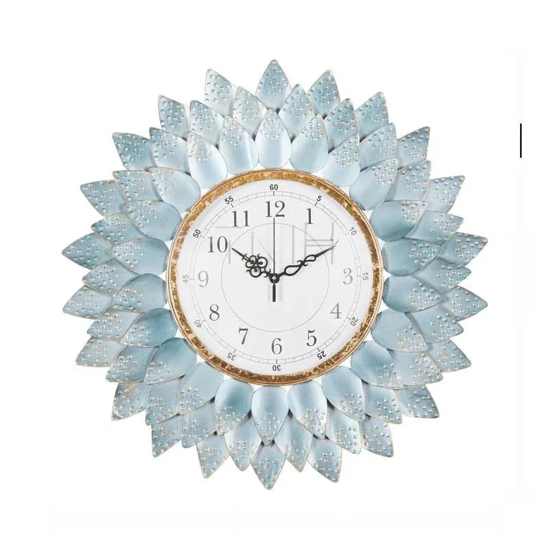 Handcrafted Metal Leaf Wall Clock for Wall Decor 24 Inches - ArtyCraftz.com