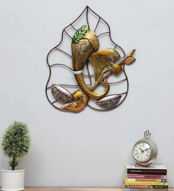 Handcrafted Metal Lord Ganesha Wall Art - ArtyCraftz.com