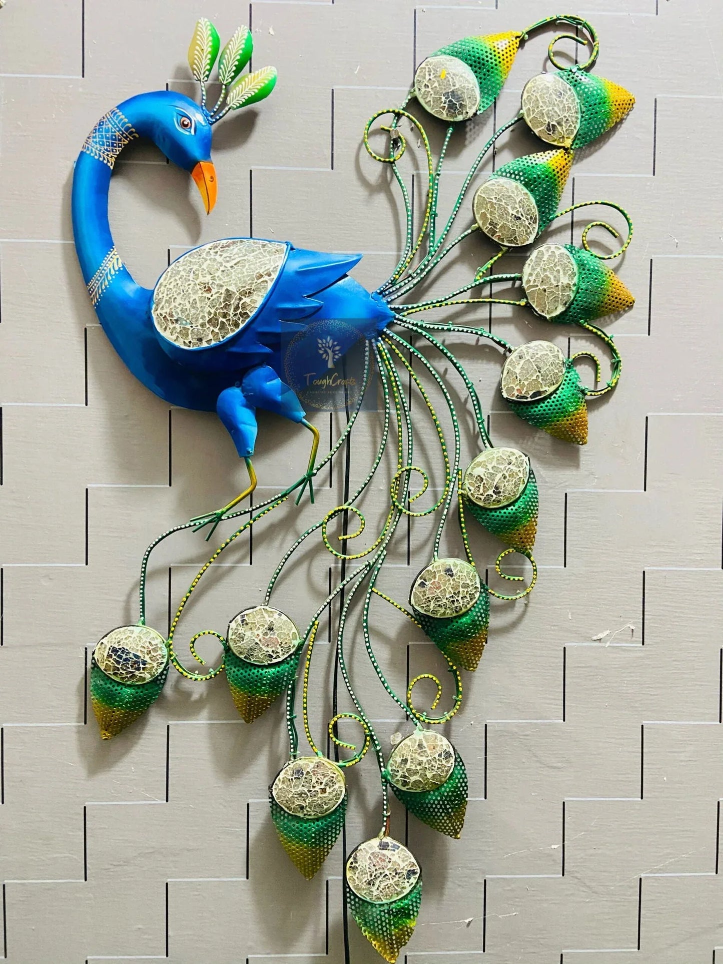 Handcrafted Metal M-Peacock Art Wall Decor - ArtyCraftz.com