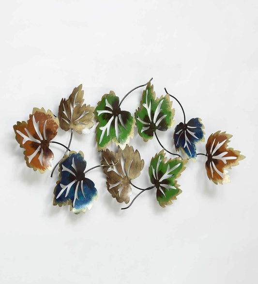 Handcrafted Metal Multicolor Maple Leaf Wall Art Decor-ArtyCraftz.com