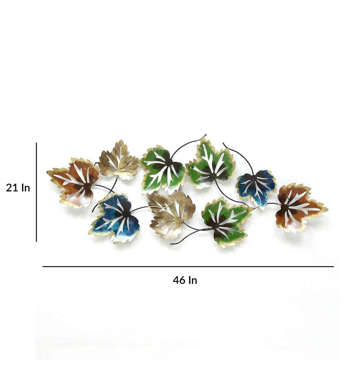 Handcrafted Metal Multicolor Maple Leaf Wall Art Decor-ArtyCraftz.com