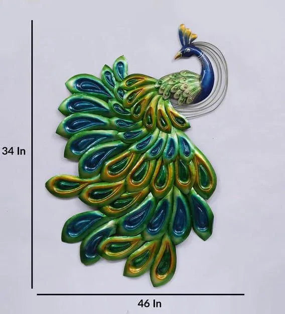 Handcrafted Metal Opal Peacock Wall Art - ArtyCraftz.com