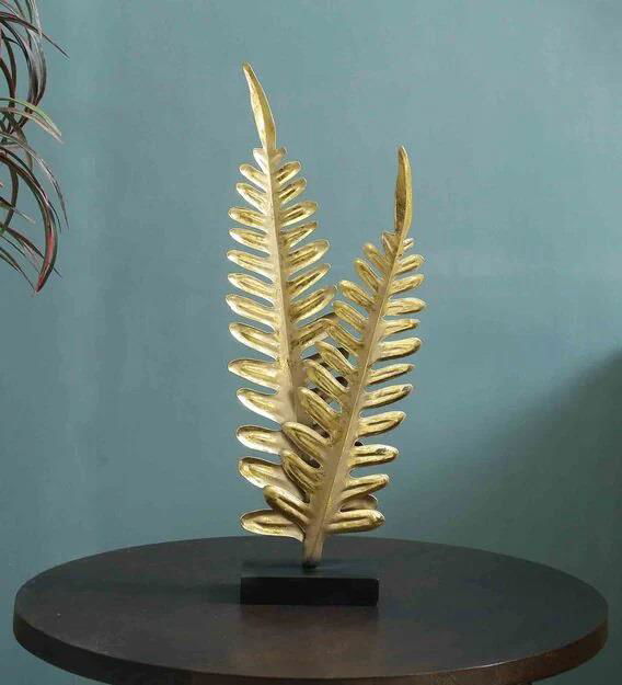 Handcrafted Metal Palm Leaf for Showpiece - ArtyCraftz.com