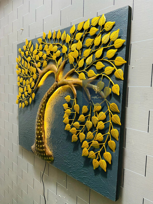 Handcrafted Metal Panel Tree Wall Decor
