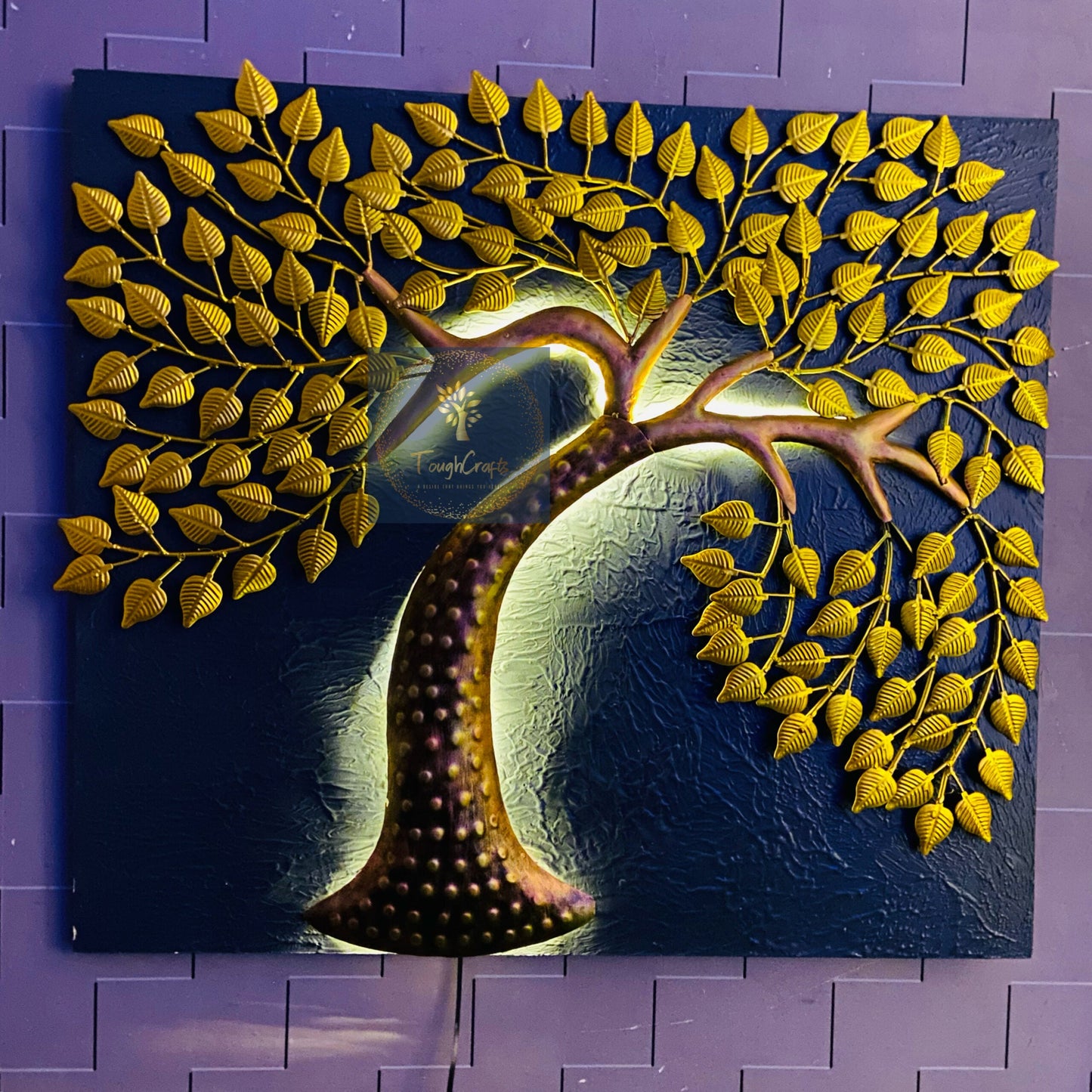 Handcrafted Metal Panel Tree Wall Decor