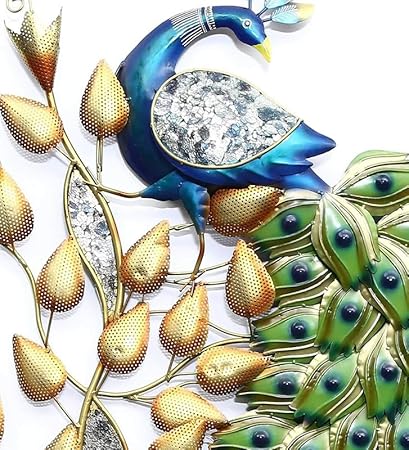 Handcrafted Metal Peacock Wall Home Decor (36*3*72 Inches)