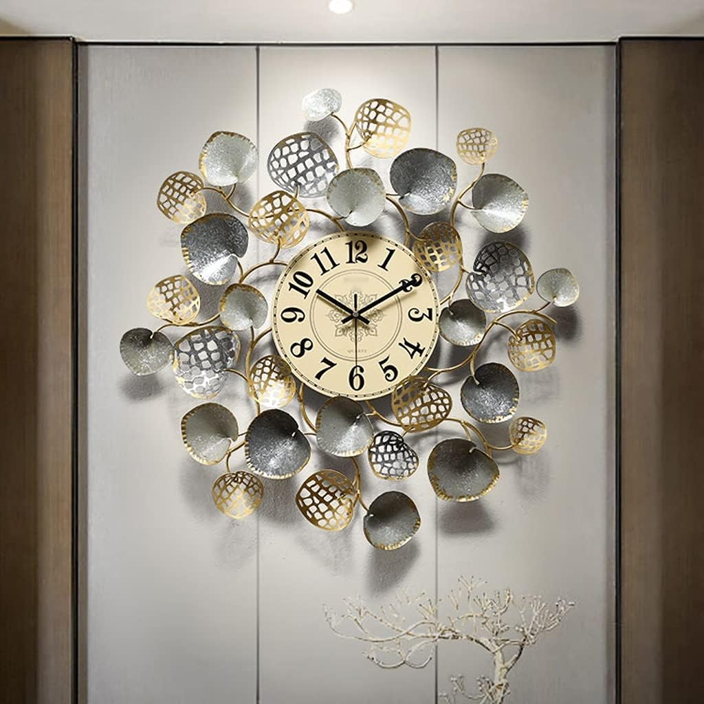 Handcrafted Metal Petals Wall Clock Decor